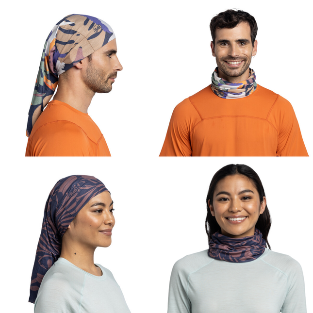 The Original BUFF® CoolNet UV® Neckwear - Guynam Multi, Nifik Indigo, Genju Neptune Green, Mesa Flint, Mage Multi