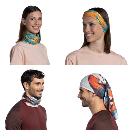 The Original BUFF® CoolNet UV® Neckwear - Guynam Multi, Nifik Indigo, Genju Neptune Green, Mesa Flint, Mage Multi