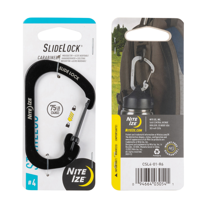 Nite Ize SlideLock Carabiner Stainless Steel #4 - Black