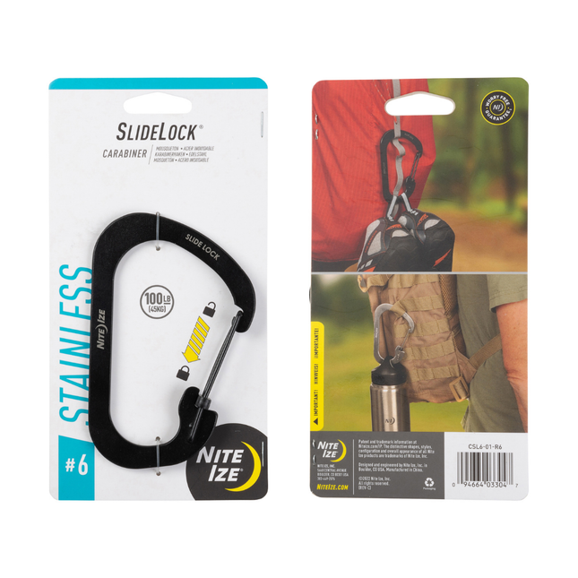 Nite Ize SlideLock Carabiner Stainless Steel #6 - Black