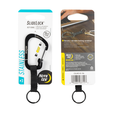 Nite Ize SlideLock Key Ring Stainless Steel - Black