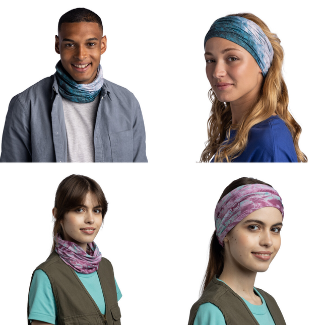 Buff CoolNet UV® Neckwear - Camino Credencial, Camino Guia Peregrino, Real Tree Aspect Ocean Spray, Alexandra Nicole Flies, Adrai Multi