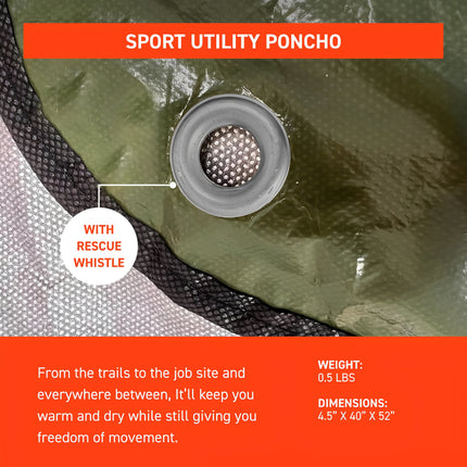 Survive Outdoors Longer SOL Wind-proof and Water-proof Sport Utility Poncho