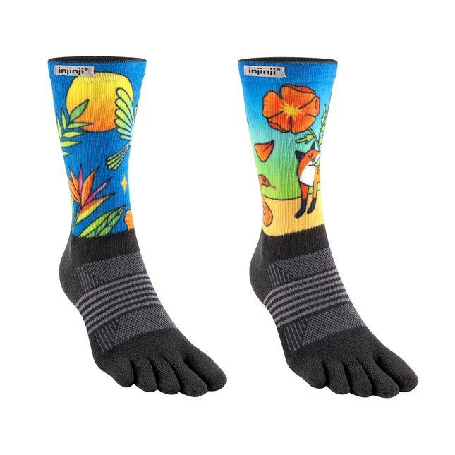 Injinji Womens Artist Designed 2025 Limited Edition Trail Mid-weight Crew