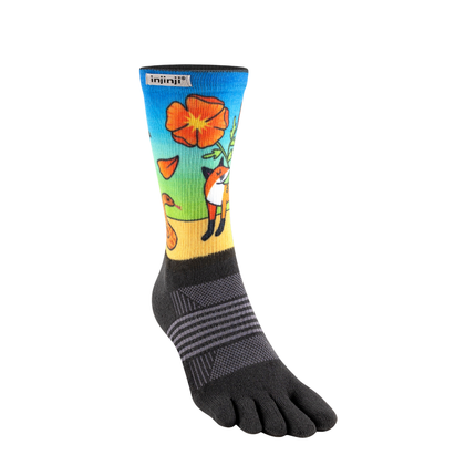 Injinji Womens Artist Designed 2025 Limited Edition Trail Mid-weight Crew
