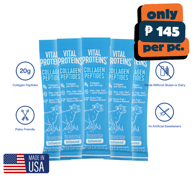 Vital Proteins Collagen Peptides Powder -  10-gram Packet  - Unflavored - Pack of 5