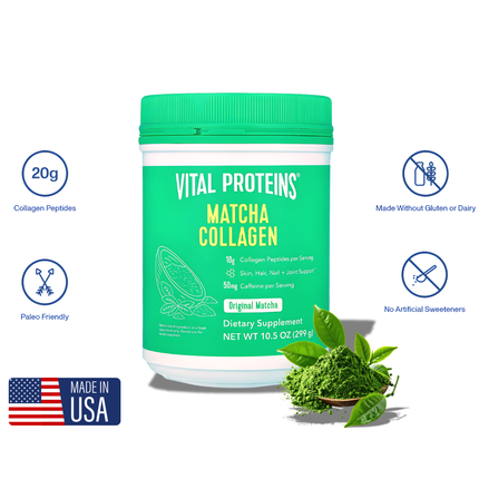 Vital Proteins Collagen Peptides Powder - 299-gram Tub - Matcha with Caffeine