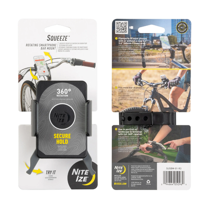 Nite Ize Squeeze® Rotating Smartphone Bar Mount - Black