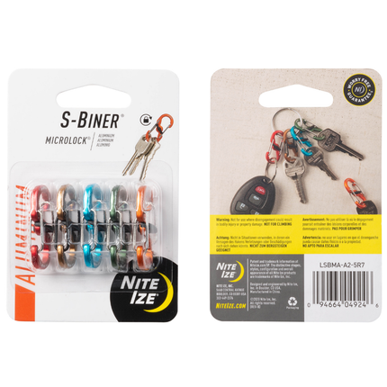 Nite Ize S-Biner MicroLock Aluminum - 5 Pack - Assorted