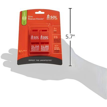 Survive Outdoors Longer SOL Slim Rescue Howler Whistle - Pack of 2