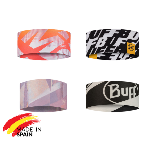 The Original BUFF® CoolNet UV® Wide Headband - Ahin Multi, Shane Orchid, Logo Multi, Arthy Graphite