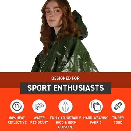 Survive Outdoors Longer SOL Wind-proof and Water-proof Sport Utility Poncho