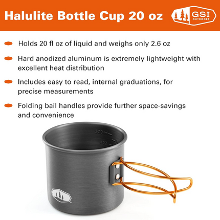 GSI Outdoors Halulite Aluminum Bottle Cup 20 Fl. Oz.
