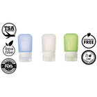 Humangear GoToob Mini Premium Refillable Travel Tube 27ml - Pack of 3 - Blue/Clear/Green