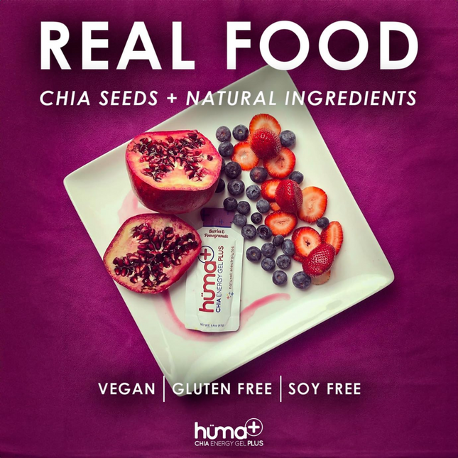 Huma Plus + Chia Energy Gel -  Berries and Pomegranate - Box of 24