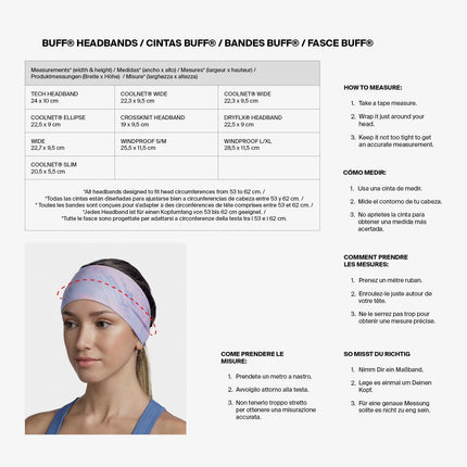 The Original BUFF® CoolNet UV® Wide Headband - Ahin Multi, Shane Orchid, Logo Multi, Arthy Graphite