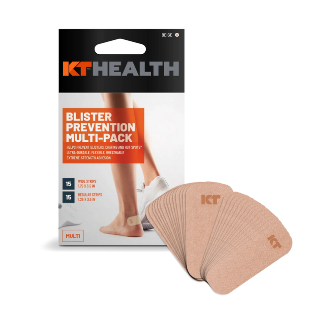 KT Tape Blister Prevention - 30 Strips - 15 Regular / 15 Wide
