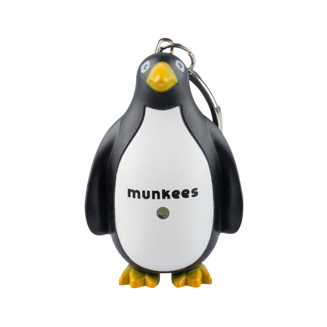 Munkees Keychain w/ LED and Sound - Penguin