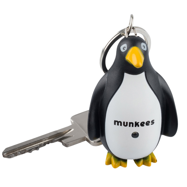 Munkees Keychain w/ LED and Sound - Penguin
