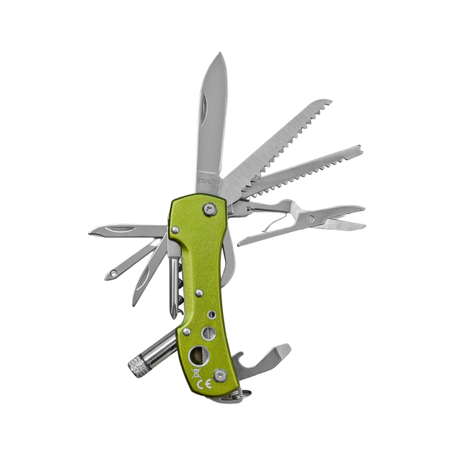 Munkees 13-Function Foldable Multi-tool w/ LED Light