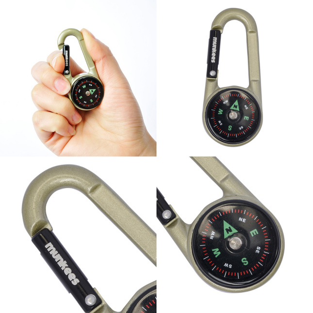 Munkees Carabiner w/ Compass and Thermometer