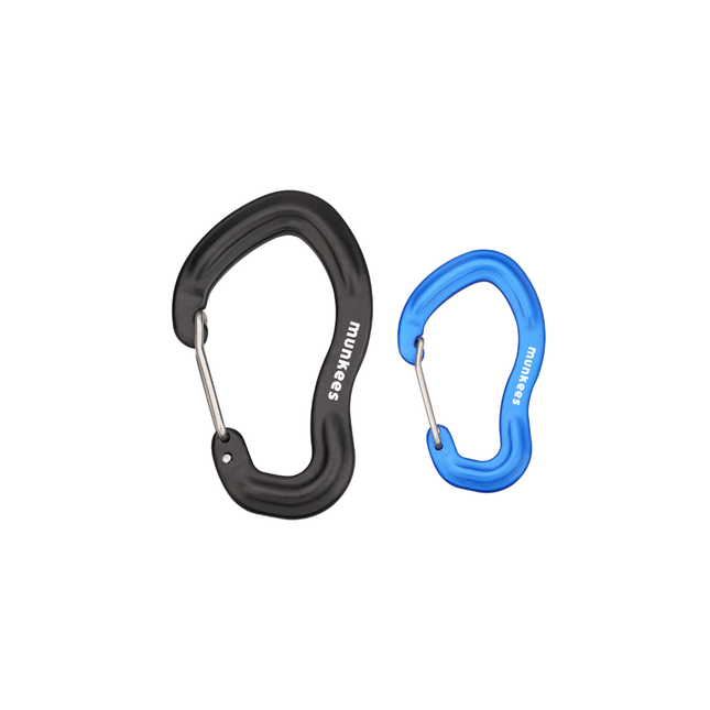 Munkees Forged Carabiner w/ Wiregate - Pack of 2 - 75mm and 56mm