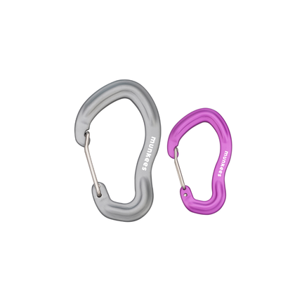 Munkees Forged Carabiner w/ Wiregate - Pack of 2 - 75mm and 56mm