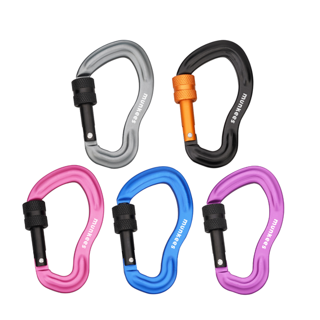 Munkees Ear-shape Forged Carabiner w/ Screw Lock 75mm