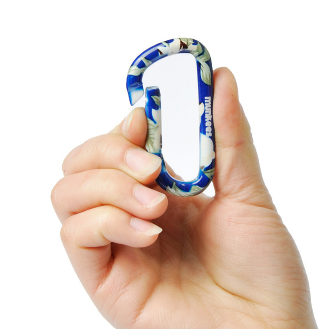 Munkees Blue Flower Carabiner 6cm - Pack of 2