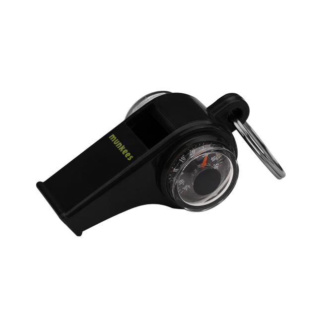 Munkees 3-Function Whistle w/ Compass and Thermometer