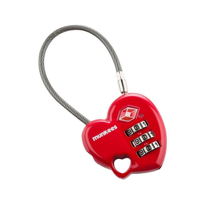 Munkees TSA-Approved Combination Lock - Heart