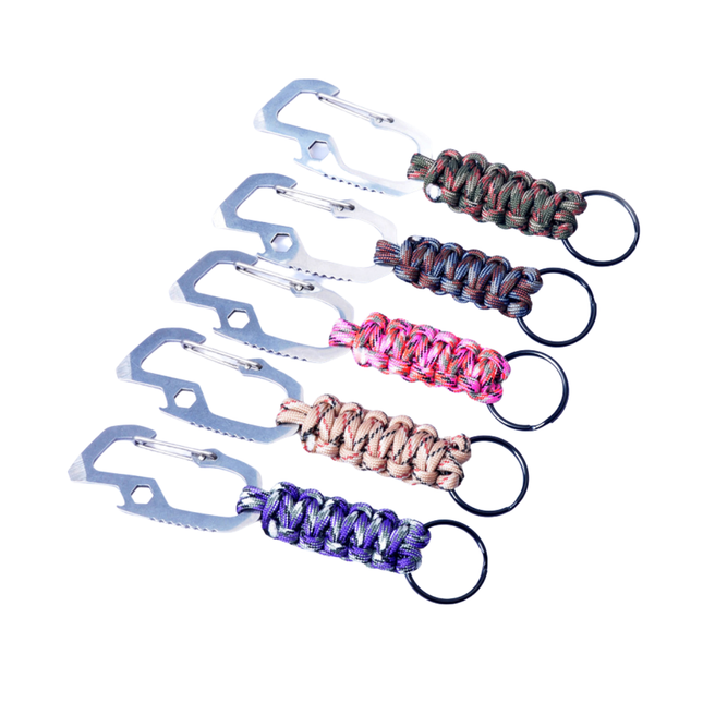 Munkees Multi-Function Stainless Carabiner w/ Paracord Keychain
