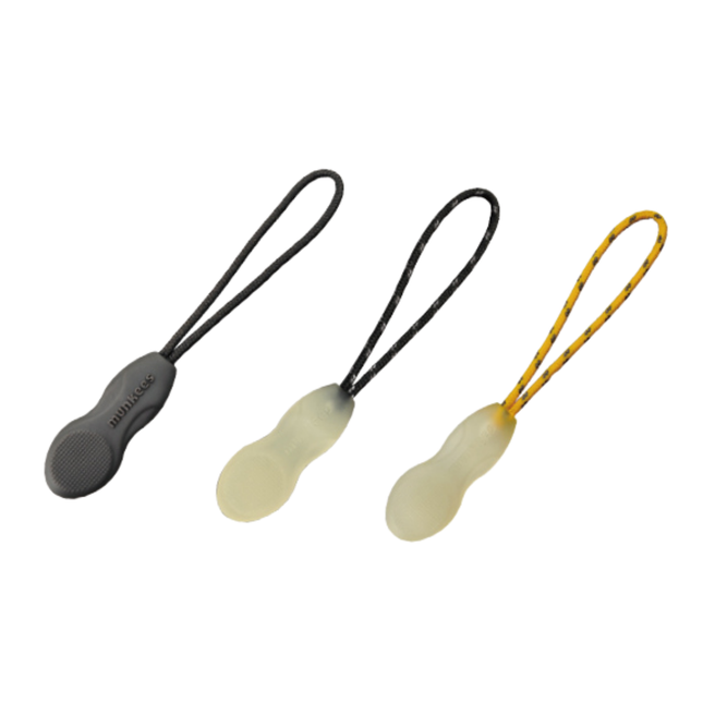 Munkees Peanut Zipper Puller - Assorted Colors - Pack of 3