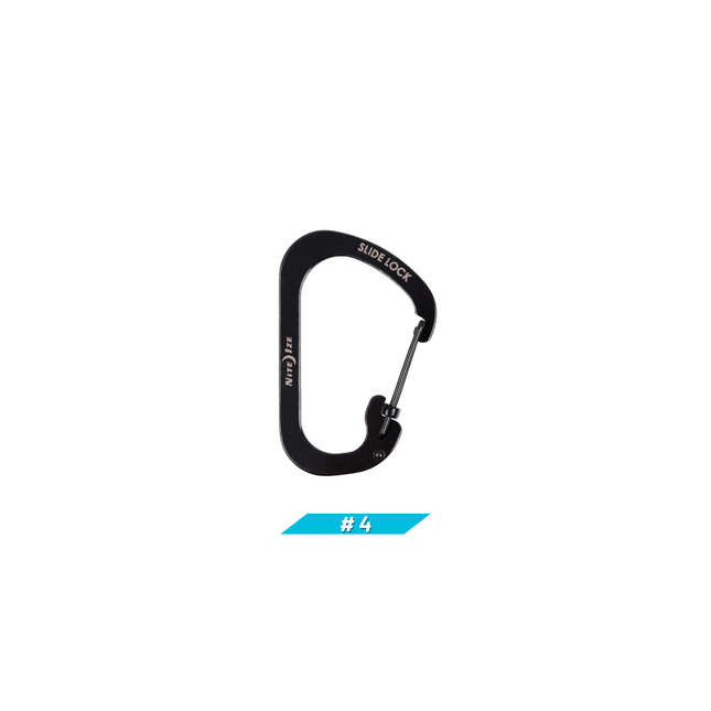 Nite Ize SlideLock Carabiner Stainless Steel #4 - Black