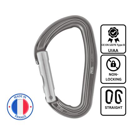 Petzl DJINN Carabiner - Straight-Gate - Gray