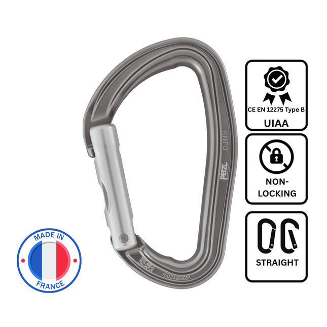 Petzl DJINN Carabiner - Straight-Gate - Gray