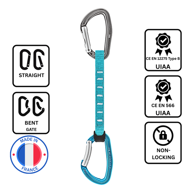 Petzl DJINN AXESS Quickdraw - 17cm - Turquoise