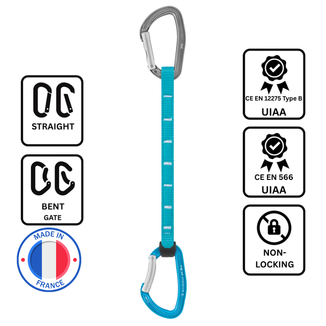 Petzl DJINN AXESS Quickdraw - 25cm - Turquoise