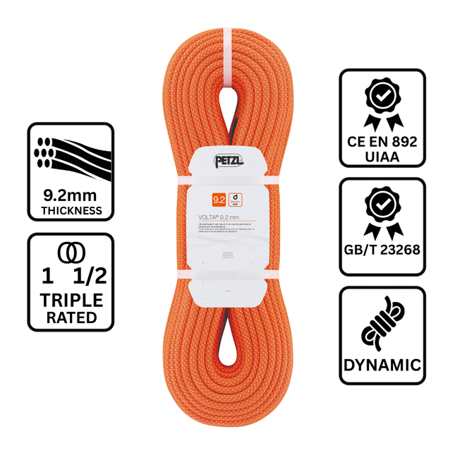 Petzl VOLTA Dry-Treated 9.22mm Rope - Single/Half/Twin - Dynamic