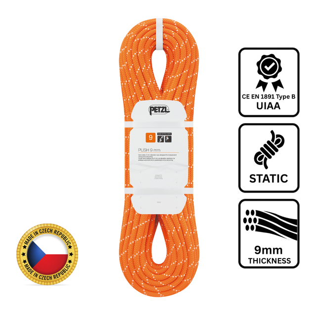 Petzl PUSH 9mm Rope - Semi-Static