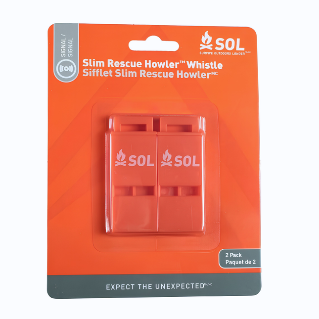 Survive Outdoors Longer SOL Slim Rescue Howler Whistle - Pack of 2