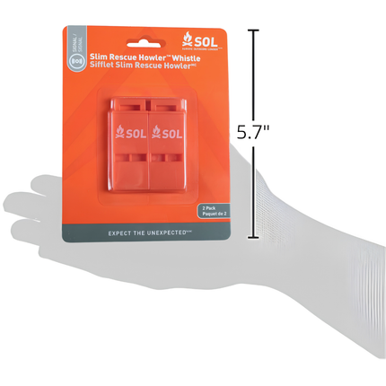 Survive Outdoors Longer SOL Slim Rescue Howler Whistle - Pack of 2