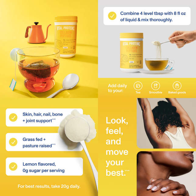 Vital Proteins Collagen Peptides Powder -  313-gram Tub - Lemon