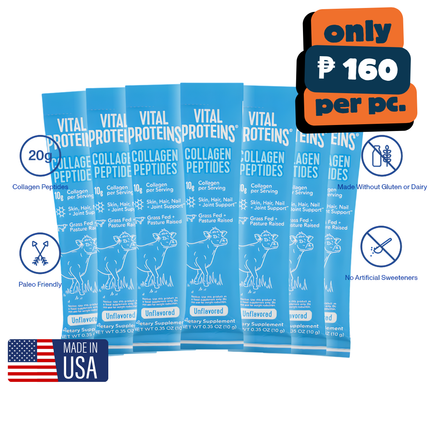 Vital Proteins Collagen Peptides Powder -  10-gram Packet  - Unflavored - Pack of 7