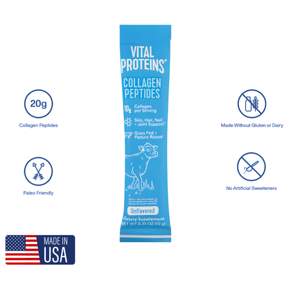 Vital Proteins Collagen Peptides Powder -  10-gram Packet  - Unflavored