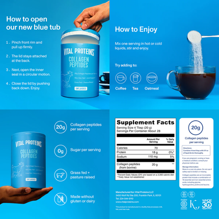 Vital Proteins Collagen Peptides Powder - 587-gram Tub - Unflavored