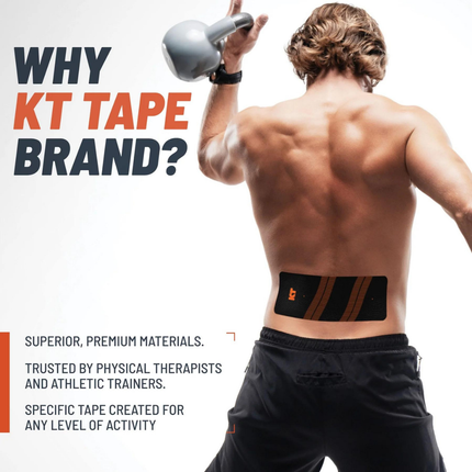 KT Tape Pro Wide - 10 Strips - 4" x 10" - Jet Black - Old Packaging