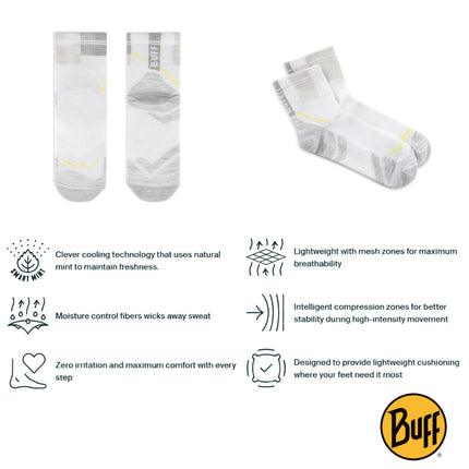 The Original BUFF® CoolNet™ Quarter Socks - White