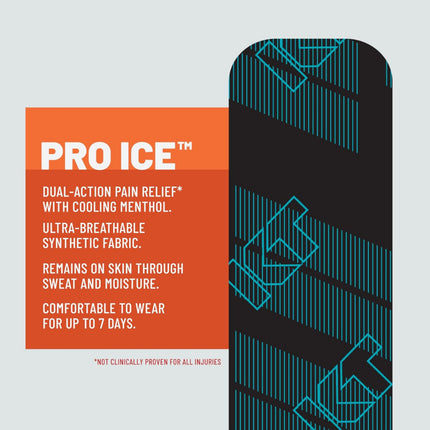 KT Tape Pro ICE - 20 Strips - 2" x 10" - Black/Cool Aqua