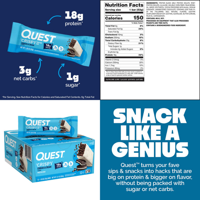 Quest Nutrition Hero Crispy Protein Bar - Box of 12